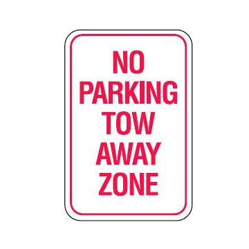 No Parking Towaway Zone Sign - 300mm (W) x 450mm (H), Metal