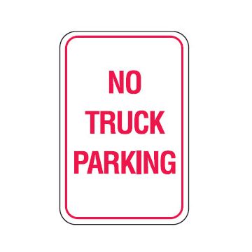 No Truck Parking Sign - 300mm (W) x 450mm (H), Metal