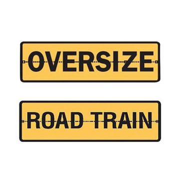Road Train/Oversize Hinged Sign, 1020mm (W) x 250mm (H), Metal, Class 2 (100) Reflective