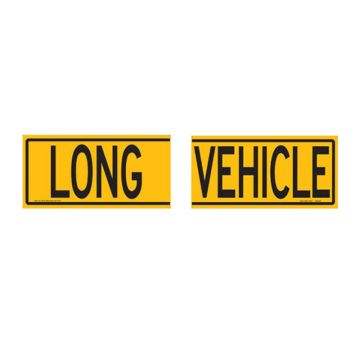 Long Vehicle Sign Split - 510mm (W) x 250mm (H), Galvanised Steel, Class 2 (100) Reflective