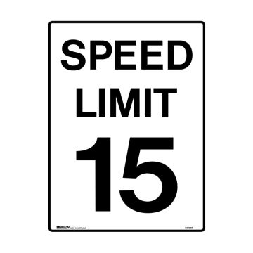 Speed Limit Sign - Speed Limit 15 - 450mm (W) x 600mm (H), Metal
