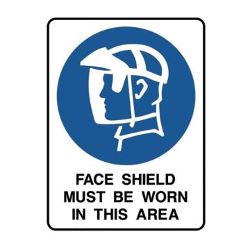 Mandatory Sign - Face Shield Picto Face Shield Must Be Worn In This Area