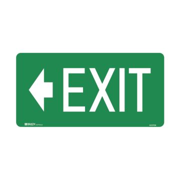 Exit Sign - Exit Arrow Left - 250mm (W) x 180mm (H), Polypropylene