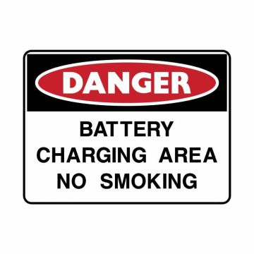 Danger Sign - Battery Charging Area No Smoking