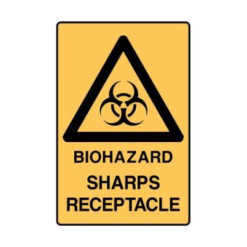 Warning Sign - Biohazard Sharps Receptacle 