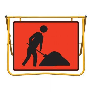 Workmen Symbol Sign and Swing Stand Kit, 900 x 600mm