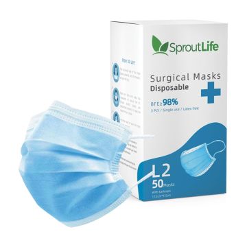 Disposable L2 Face Mask, Pack of 50 - Blue