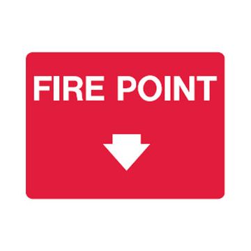 Arrow Down Picto Fire Point Sign - 900mm (W) x 600mm (H), Metal