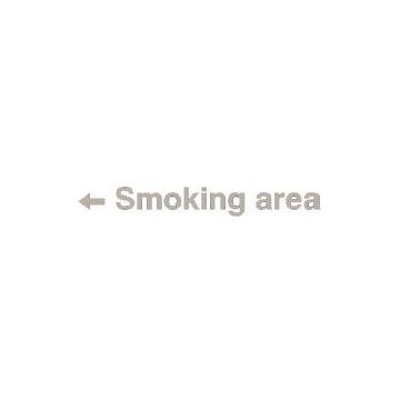 Arrow Left Picto Smoking Area Sign - 150mm (W) x 150mm (H), Frosted Window Vinyl