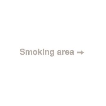 Arrow Right Picto Smoking Area Sign - 150mm (W) x 150mm (H), Frosted Window Vinyl