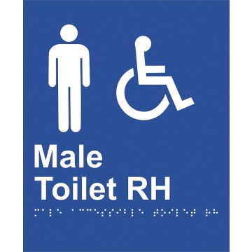 Braille Sign Male Access Toilet RH