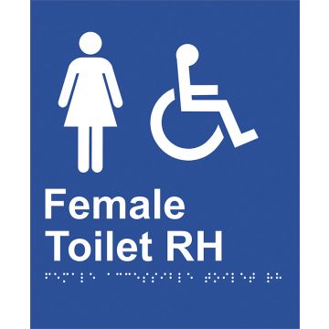 Braille Sign Female Access Toilet RH