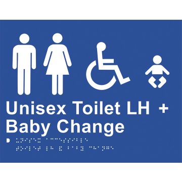 Braille Sign Unisex Toilet LH + Baby Change