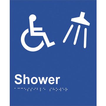 Braille Sign Access Shower