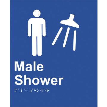 Braille Sign Male Shower