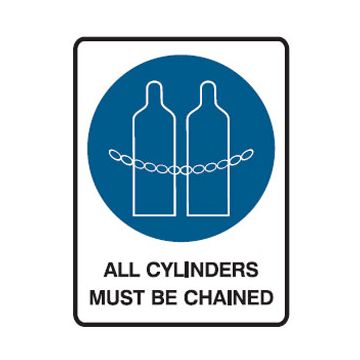 Mandatory Signs - Chain Cylinders Picto All Cylinders Must Be Chained Sign