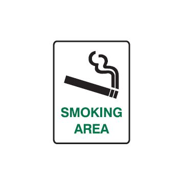 Smoking Area Sign - Smoking Area - 300mm (W) x 450mm (H), Metal