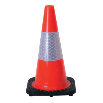 Traffic Cone/Blk Base+250mm Red Ref Col