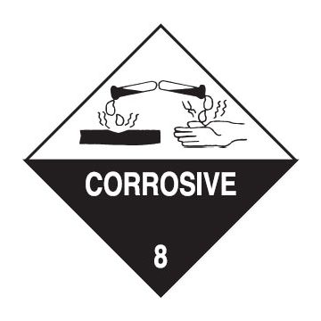 Dangerous Goods Sign - Corrosive Class 8