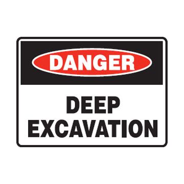 Danger Deep Excavation Sign - 600mm (W) x 450mm (H), Metal