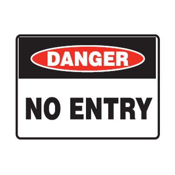 Danger No Entry Sign - 450mm (W) x 300mm (H), Metal, Class 2 (100) Reflective
