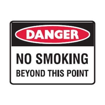 Danger No Smoking Dangerous Gases Sign - 600mm (W) x 450mm (H), Metal