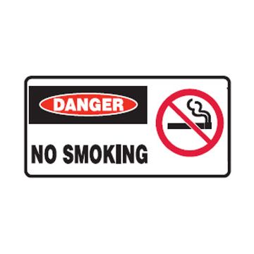Danger No Smoking Sign - 450mm (W) x 200mm (H), Metal