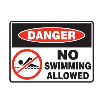 Danger No Swimming Allowed Sign - 600mm (W) x 450mm (H), Metal