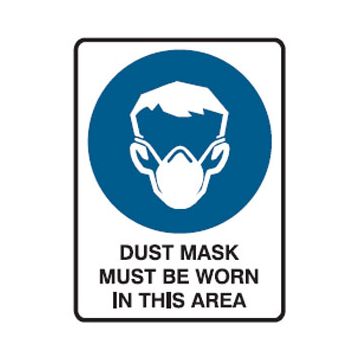 Building & Construction Sign - Dust Mask Picto Dust Mask Must Be Worn In This Area 
