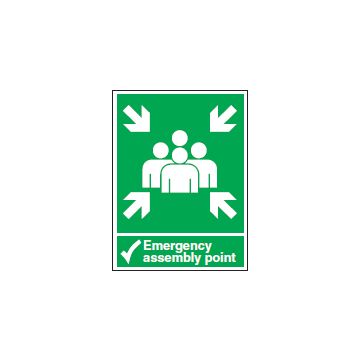 Emergency Assembly Point Sign - 225mm (W) x 300mm (H), Metal