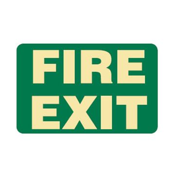Fire Exit Sign - 300mm (W) x 180mm (H), Luminous Polypropylene