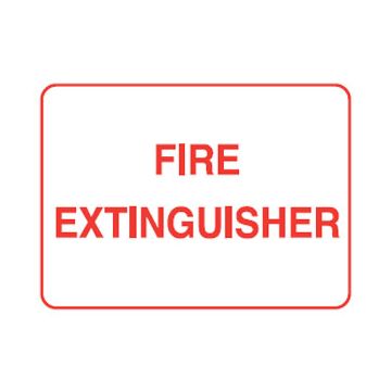 Fire Extinguisher Sign - 300mm (W) x 100mm (H), Self-Adhesive Vinyl