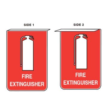 Fire Extinguisher Picto Fire Extinguisher Sign Double-Sided Ceiling Mount - 150mm (W) x 225mm (H), Metal