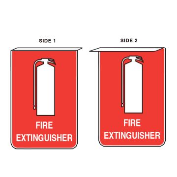 Fire Sign - Fire Extinguisher Ceiling Mount - 200mm (W) x 300mm (H), Metal, Sign Double Sided