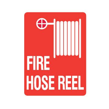 Fire Sign - Fire Hose Reel - 225mm (W) x 300mm (H), Metal, Double Sided