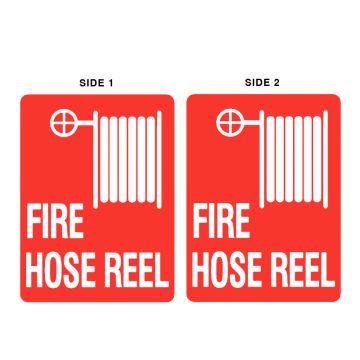 Fire Sign - Fire Hose Reel - 225mm (W) x 300mm (H), Metal, Double Sided