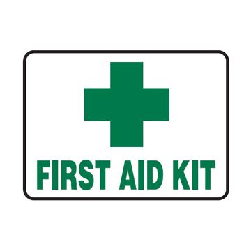 First Aid Kit Sign, 150mm (W) X 100mm (H), Reflective Self Adhesive Vinyl 