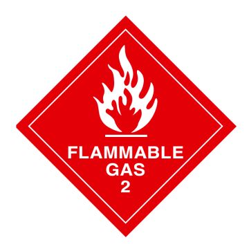 Dangerous Goods Diamond Sign - Flammable Gas Class 2.1 