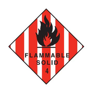 Dangerous Goods Diamond Sign - Flammable Solid Class 4.1