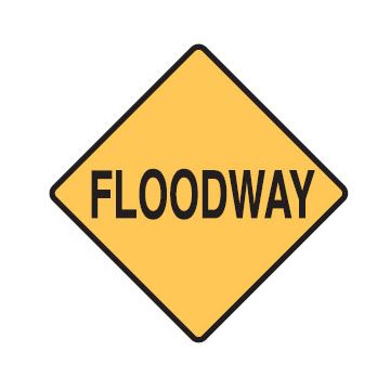 Floodway Sign Class 2 - 600mm (W) x 600mm (H), Aluminium, Class 2 (100) Reflective