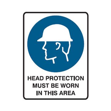 Mandatory Sign - Head Protection Picto Head Protection Must Be Worn In This Area