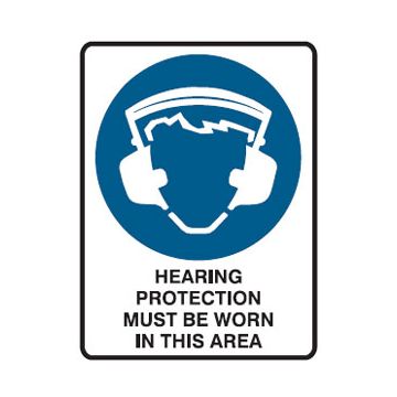 Mandatory Sign - Hearing Protection Picto Hearing Protection Must Be Worn In This Area