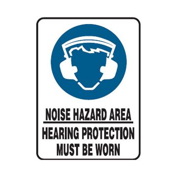 Hearing Protection Picto Noise Hazard Area Hearing Protection Must Be Worn Sign
