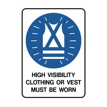 Building & Construction Sign - Safety Vest Must Be Worn