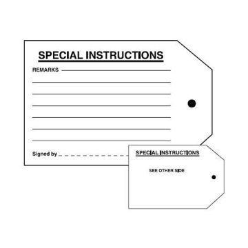 General Tags - Special Instructions