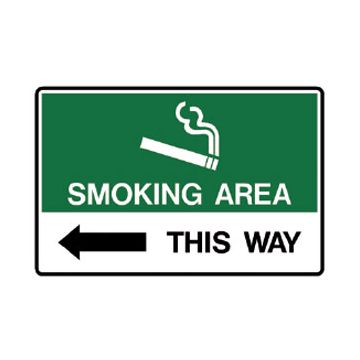 Left Arrow Picto This Way Smoking Area Sign