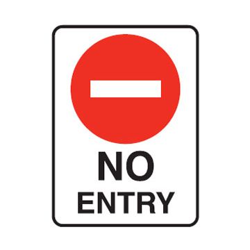 No Entry Sign - 450mm (W) x 750mm (H), Aluminium, Class 2 (100) Reflective