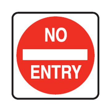 No Entry Sign - 600mm (W) x 600mm (H), Aluminium, Class 2 (100) Reflective