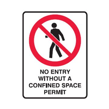 Prohibition Sign- No Entry Picto No Entry Without A Confined Space Permit Sign