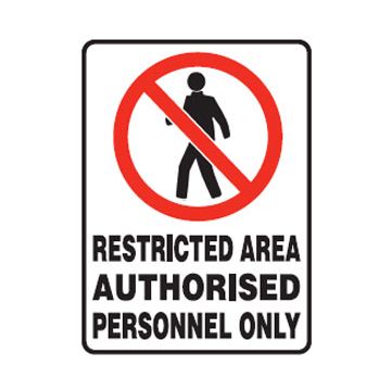 No Entry Picto Restricted Area Authorised Personnel Only Sign - 300mm (W) x 450mm (H), Metal